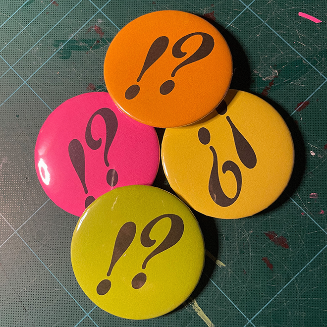 Interrobang Neon Badge
